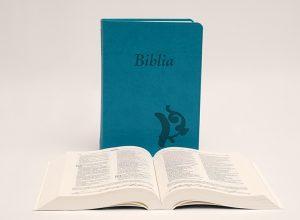 Biblia – középméretű, varrott kiállítású, türkiz